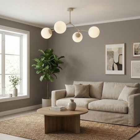 Lete Beige Opal Ceiling Light (4 lights)