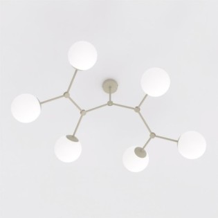 Lete Beige Opal Ceiling Light (6 lights)