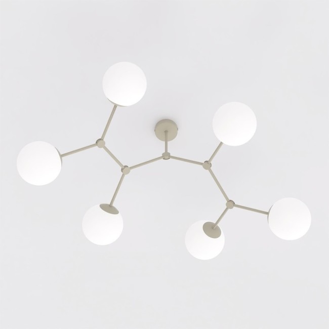 Lete Beige Opal Ceiling Light (6 lights)