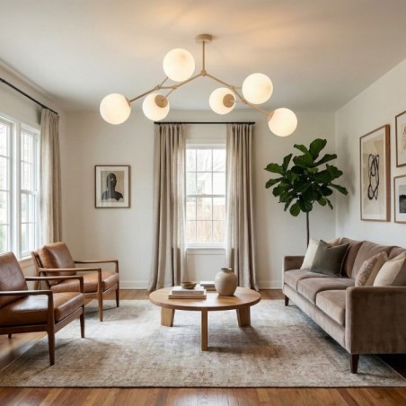 Lete Beige Opal Ceiling Light (6 lights)