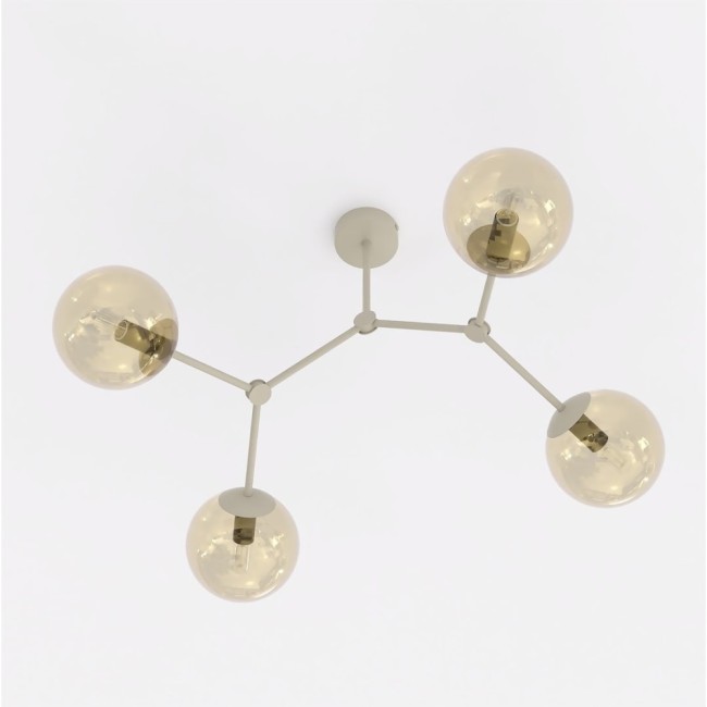 Lete Beige Amber Ceiling Light (4 lights)