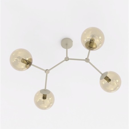 Lete Beige Amber Ceiling Light (4 lights)