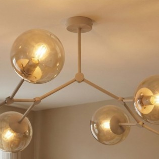 Lete Beige Amber Ceiling Light (4 lights)