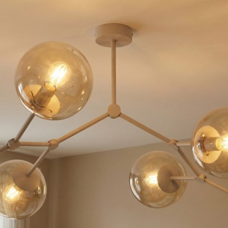 Lete Beige Amber Ceiling Light (4 lights)