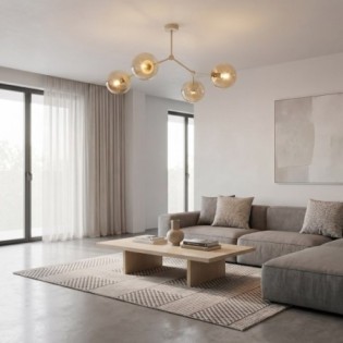 Lete Beige Amber Ceiling Light (4 lights)