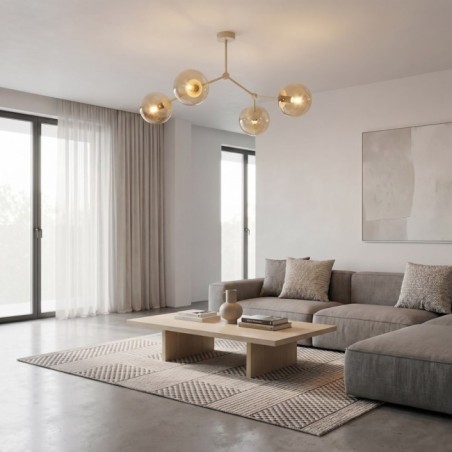 Lete Beige Amber Ceiling Light (4 lights)