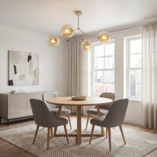 Lete Beige Amber Ceiling Light (4 lights)
