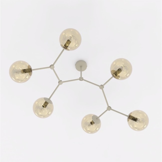 Lete Beige Amber Ceiling Light (6 lights)