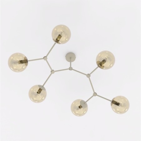 Lete Beige Amber Ceiling Light (6 lights)