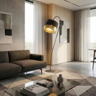 Tareto Black+Gold Floor Lamp