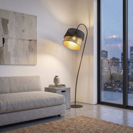 Tareto Black+Gold Floor Lamp