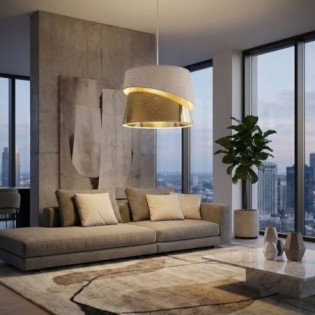 Tareto White+Gold Ceiling Lamp