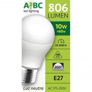 Pack 5 Bombillas led A2BC 10W E27  (3000ºK)