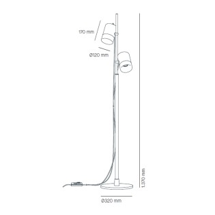 Floor lamp Third (2 lights)