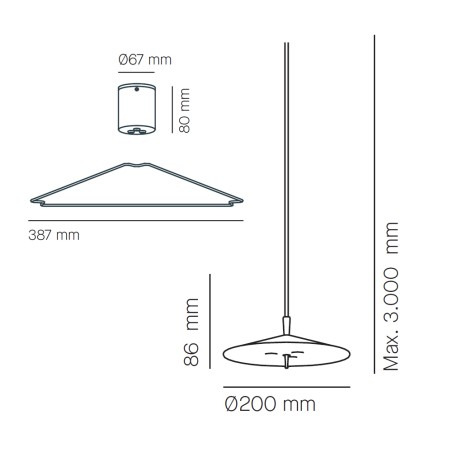 Pendant Lamp LED Pla (3x15W)