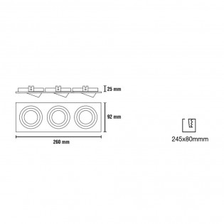Recessed Spotlight Helium (three lights)