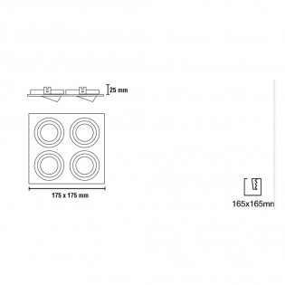 Kit Helium cuadrado negro (3 luces)