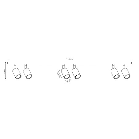 Ceiling Track Lamp Dongor Coral (6 lights)