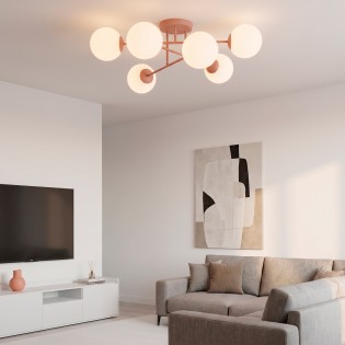 Ceiling Light Nicolo Coral (6 lights)