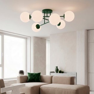 Ceiling Light Nicolo Olive Green (6 lights)