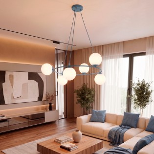 Pendant Lamp Laster Blue (6 lights)