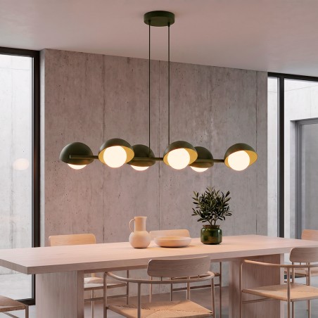 Pendant Lamp Nordessa Olive Green (6 lights)