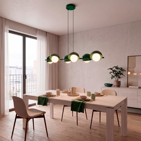 Pendant Lamp Nordessa Olive Green (6 lights)