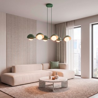 Pendant Lamp Nordessa Olive Green (6 lights)