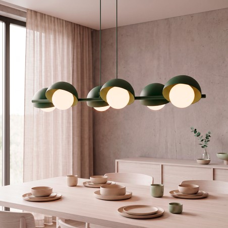 Pendant Lamp Nordessa Olive Green (6 lights)
