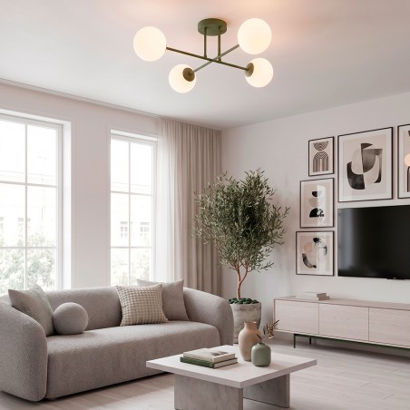 Ceiling Light Nicolo Olive Green (4 lights)