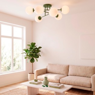 Ceiling Light Nicolo Olive Green (6 lights)