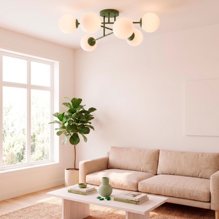 Ceiling Light Nicolo Olive Green (6 lights)