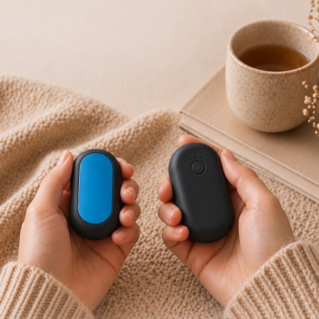 CALIENTA MANOS  MAGNETICO ABS 2000mAh*2 NEGRO/AZUL