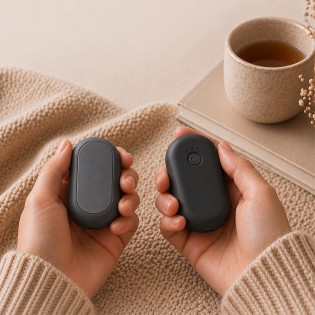 CALIENTA MANOS  MAGNETICO ABS 2000mAh*2 NEGRO