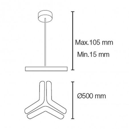 Lámpara de techo LED Boomerang (3 luces)