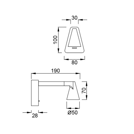 Aplique LED con interruptor Africa (5W)