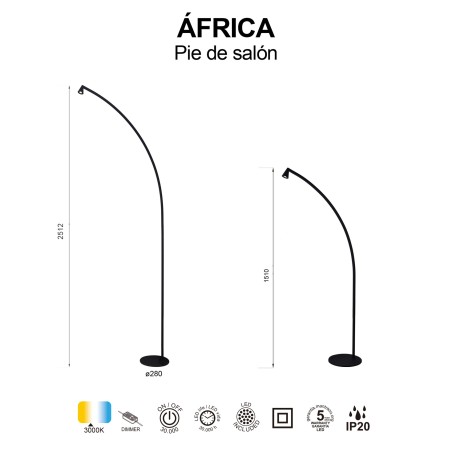 Lámpara de pie LED Africa (8W)