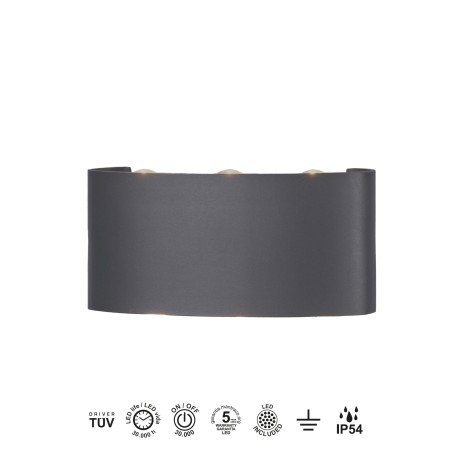 Arcs LED-Wandleuchte für den Außenbereich (6W)
