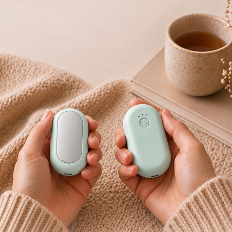 CALIENTA MANOS  MAGNETICO ABS 2000mAh*2 VERDE MINT