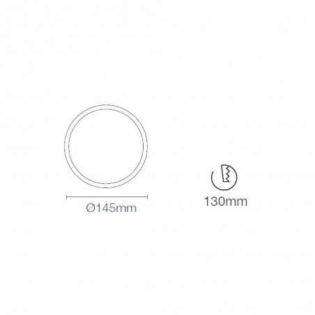 Downlight Led 16W  Redondo Kaju Grafito