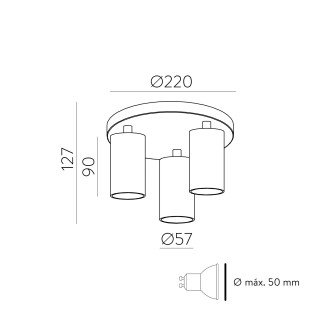 Ceiling Flush light Gina (3 Lights)