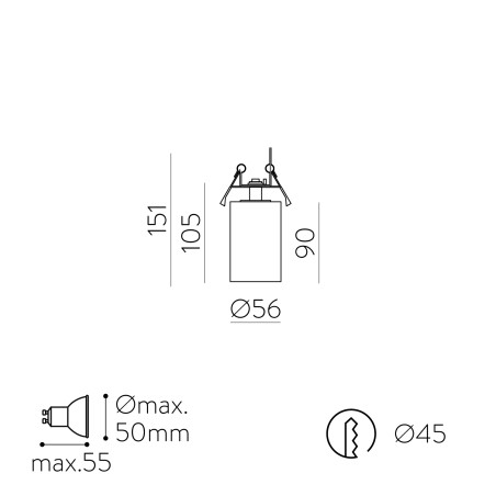 Recessed spotlight Zoom