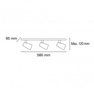 Foco-Regleta Aspe (3 X Gu10)