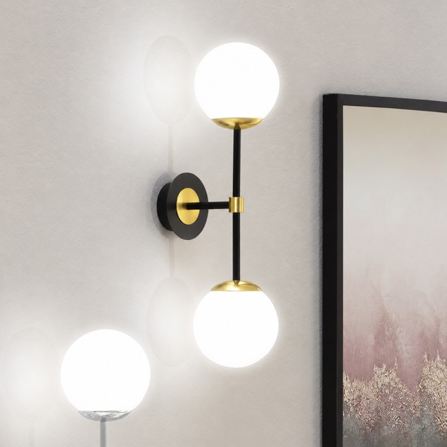 copy of Aplique de pared Mesari Negro-Cobre (2 luces)