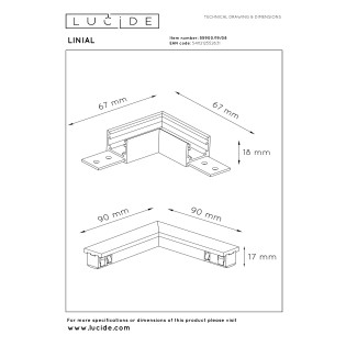 Conector L para carril Linial