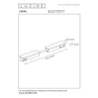 Flexible connector for Linial rail Black chrome