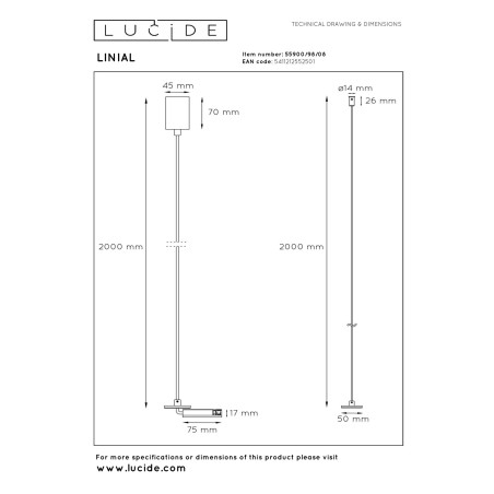 Hanging accessory for Linial rail Black chrome