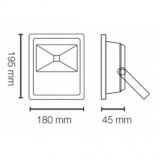 Proyector Led extraplano exterior. (10W)