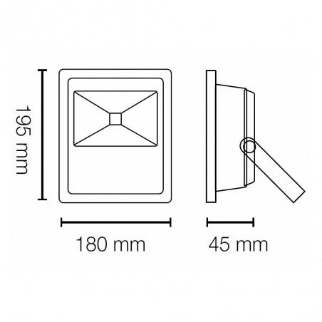 Outdoor LED Floodlight extra-flat  (20W)