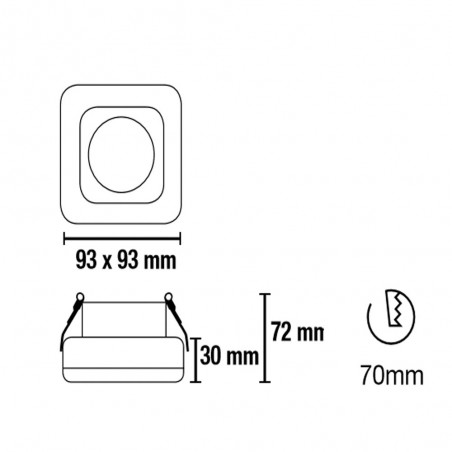 Empotrable Led Fusion (2,4W) 3000K